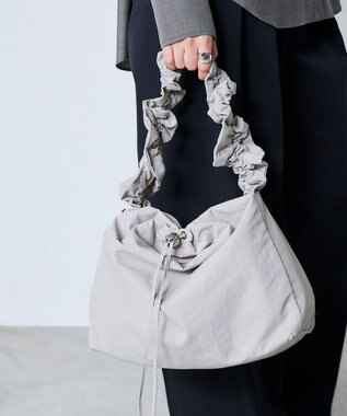 MioFIRANO DRAPE C001 ハンドバッグ 2WAY はっ水 LIGHT GRAY