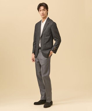 J.PRESS MEN 【洗える / 高通気性 / ストレッチ性 / 防シワ】プレーンウィーブ スラックス / ノータック ライトグレー系