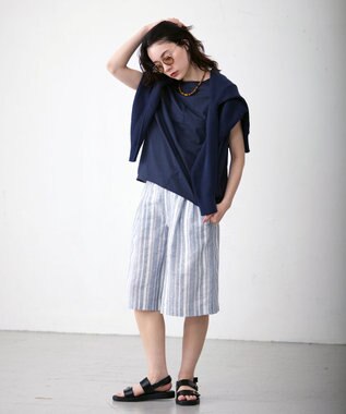J.PRESS YORK STREET 【WOMEN】ドルマンブラウス ネイビー系