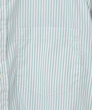 J.PRESS YORK STREET 【UNISEX】タイプライターストライプ シャツ グリーン系1