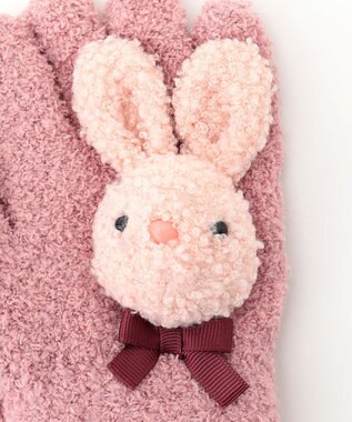ANY KIDS 立体 アニマル モチーフ 手袋 ピンク×ウサギ