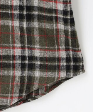 JOSEPH ABBOUD 【柔らかな肌触り/暖かい】 ラフィーコットンフランネルシャツ カーキ系4
