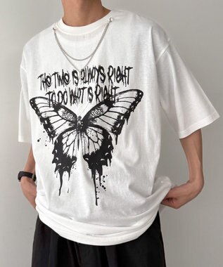 WEGO アクセ付きハードグラフィックT（SS） ホワイト