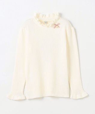 ANY KIDS 首フリルしあわせタッチニット エクリュ