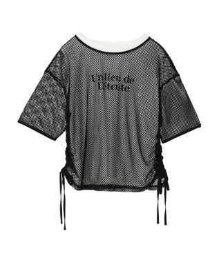 Green Parks ＳＥＴ２点　メッシュ＋ノースリーブロゴプルオーバー Black