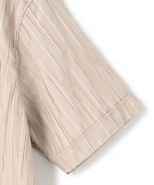 JOSEPH HOMME リンクルストライプ　半袖シャツ ベージュ系1