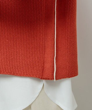 Green Parks かのこ編モックネックニットプルオーバー Orange