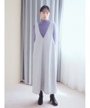 earth music&ecology 前後２ｗａｙ圧縮ニットジャンスカ Gray Mixture