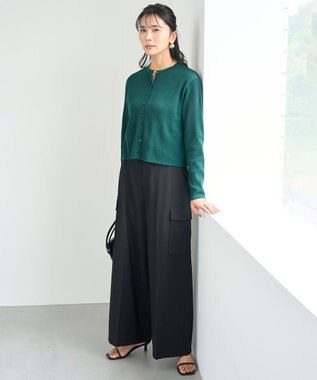 UNFILO L シアー クロップド カーディガン グリーン