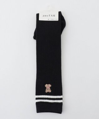  二―ハイソックス（クマ刺繍×ライン）