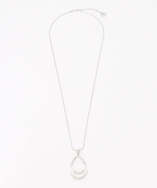 ANY SIS ストーンラインドロップ ネックレス シルバー