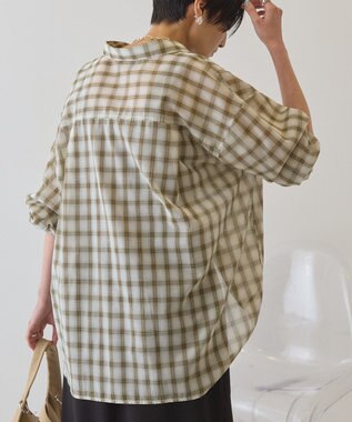 AMERICAN HOLIC シアーチェックシャツ Light Beige
