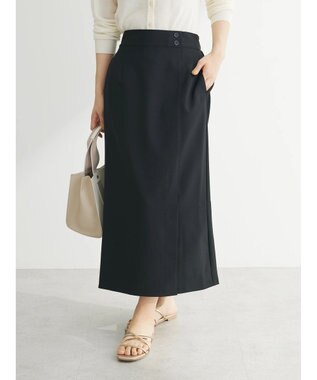 Green Parks 接触冷感　きれいシルエットＩラインスカート Black