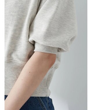 earth music&ecology ハーフジップショートプルオーバー Light Gray