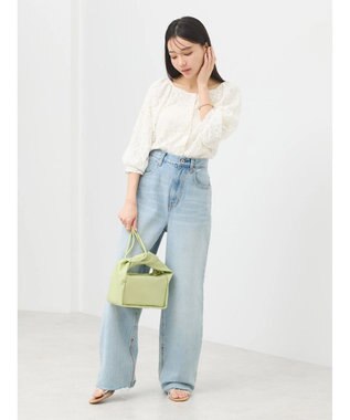 earth music&ecology フラワーレースブラウス Off White