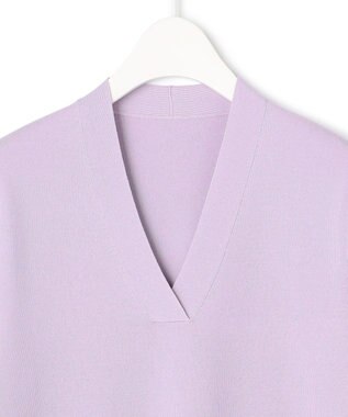 ICB 【WEB限定カラーあり・洗える】 シンセティックフルニードル Vネックプルオーバー ライトグレープ系