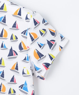 23区GOLF 【WOMEN】【吸水速乾・UVケア】マルチヨットプリント 半袖ポロシャツ ホワイト系5