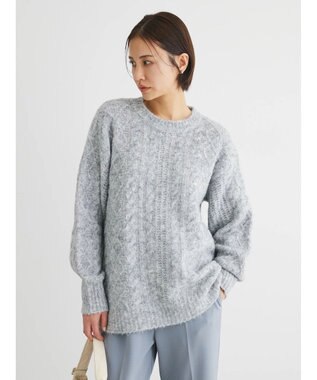 Green Parks フェアリーＭｉｘケーブルニットプルオーバー Gray