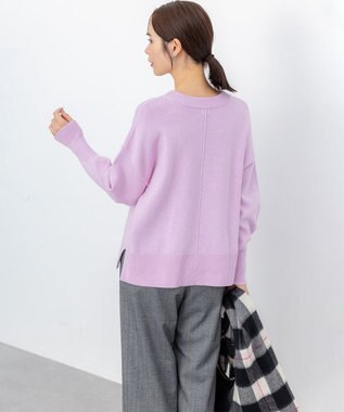 組曲 コットンカシミヤMIX クルーネックニット ピンク系