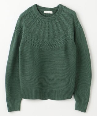 ANY 【洗濯機可能】ソフトアクリル求心ニット グリーン