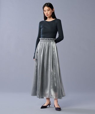 uncrave 【手洗い可】ブライトシャンブレー スカート（uncrave STANDARD） ブルーグレー