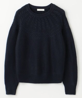 ANY 【洗濯機可能】ソフトアクリル求心ニット ネイビー