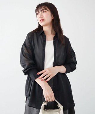 Green Parks シアーシャイニーシャツ Black