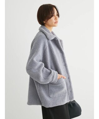 Green Parks 衿付きボアブルゾン Blue