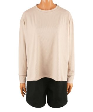 San-ai Resort（三愛水着楽園） WEB限定【紫外線カット(UPF50＋)】リブ素材ラッシュガード付 4点セット水着 ベージュ