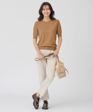 23区 【アンサンブル対応】サステナブルウール 半袖 ニット アンバー