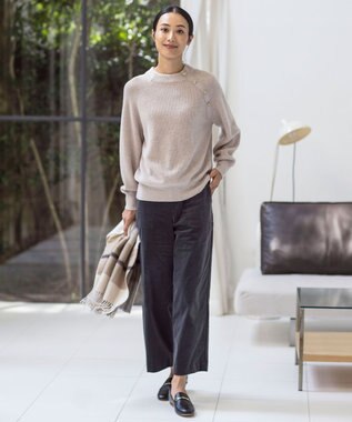 J.PRESS LADIES L 【洗える・吸水速乾】AIRDUROY LIGHT コーデュロイ ベイカー パンツ グレー系