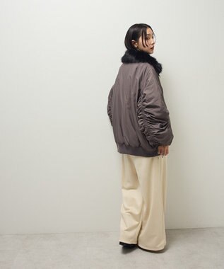 Green Parks ・ｓｗｉｎｇ　ｂｙ　ティペット付ミリタリーブルゾン Charcoal Gray