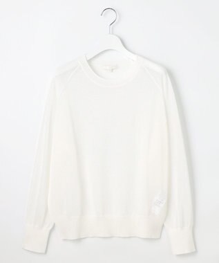 自由区 【洗える】シアーアセテート ニット オフホワイト