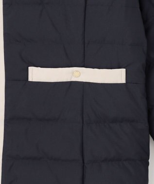 ANY SIS 【2WAY】ノーカラーダウン ジャケット ネイビー×ベージュ