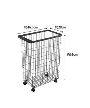 tower ランドリーバスケット タワー キャスター付き  ブラック ブラック