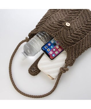 UNBILLION カシュカシュ cachecache / 山波編みトート カゴバッグ ブラウン