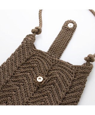 UNBILLION カシュカシュ cachecache / 山波編みトート カゴバッグ ブラウン