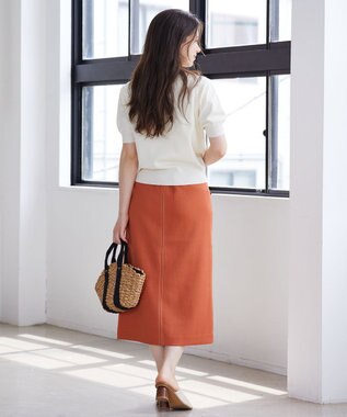 Feroux 【ご好評につき今季も登場！】チュールコンビパフスリーブ ニット アイボリー系