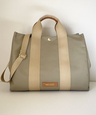 Hekhèr Le Style de Vie 【日本製 / A4サイズ対応 / 2WAY】PUコートコットンキャンバス トートバッグ large ベージュ