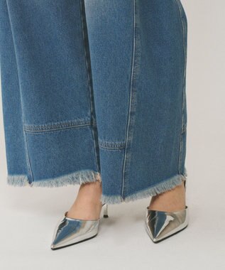 GRACE CONTINENTAL ライン切替デニムパンツ ブルー