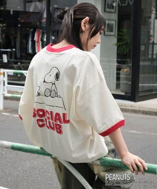WEGO 【ユニセックス着用ITEM/MLサイズ展開】別注PEANUTSプリントT（SS） ホワイトアイボリー