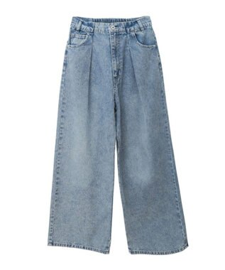 Green Parks ・ＥＬＥＮＣＡＲＥ　ＤＵＥ　デニムタックワイドパンツ Indigo