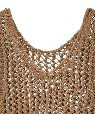 AMERICAN HOLIC 【前後2WAY】フリンジショートベスト Beige