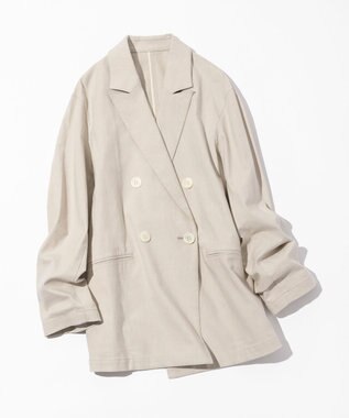 23区 スラブツイルストレッチ オーバーサイズ ダブルジャケット ベージュ系