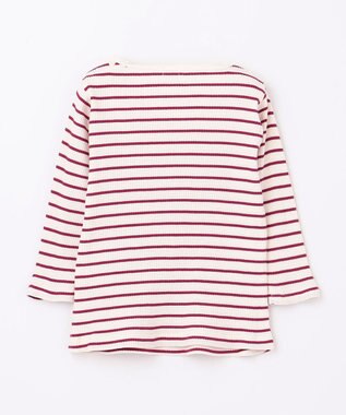 組曲 KIDS 【80-100㎝】レースボーダー トップス ラズベリー系1