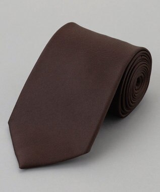 GOTAIRIKU 定番【日本製】シルク ネクタイ_無地 ダークブラウン系