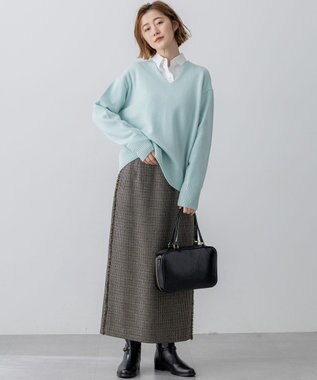 23区 【見上愛さんコラボカラー/VERY掲載】カシミヤブレンド Vネック ニット ライトグリーン系