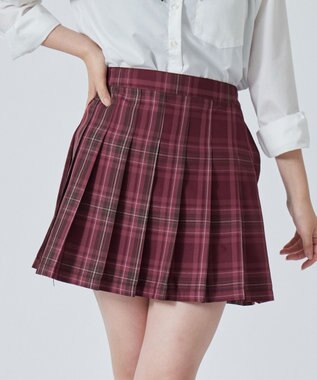 WEGO 【SCHOOLITEM】スクールプリーツスカート レッドチェック1