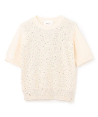 BEIGE， 【洗える】FENNEL / コットンスパンコール半袖ニット Meringue