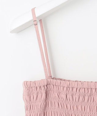 Feroux シャーリングデザイン 3WAYキャミドレス ピンク系